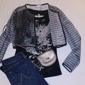 Tahari leather reversible jacket